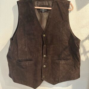 Men's Dark Brown Suede Vest